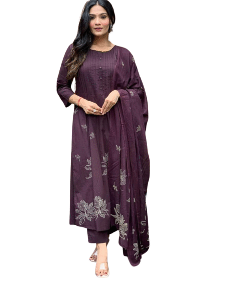 Floral Dreams ? Printed & Embroidered Cotton Dress (Size L)